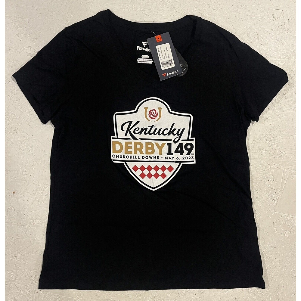 Fanatics Kentucky Derby 149 Churchill Downs 2023 Shirt Womens M Black Horses